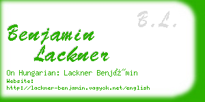 benjamin lackner business card